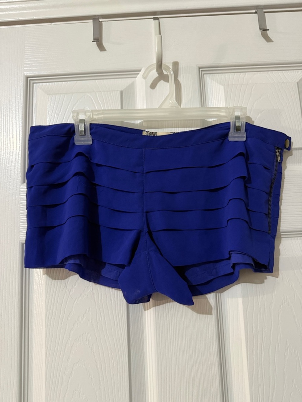 Flying Tomato Royal Blue Layered Ruffle High-Waist Shorts